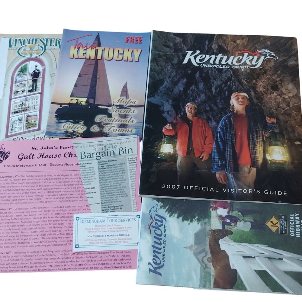 Kentucky Travel Ephemera Lot Louisville VTG 2007-2010 Visitors Guides & Flyers